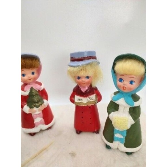 Napcoware collectable Carolers w/ Hair Figurines 7974 Japan Set Of 4 - Picture 9 of 15